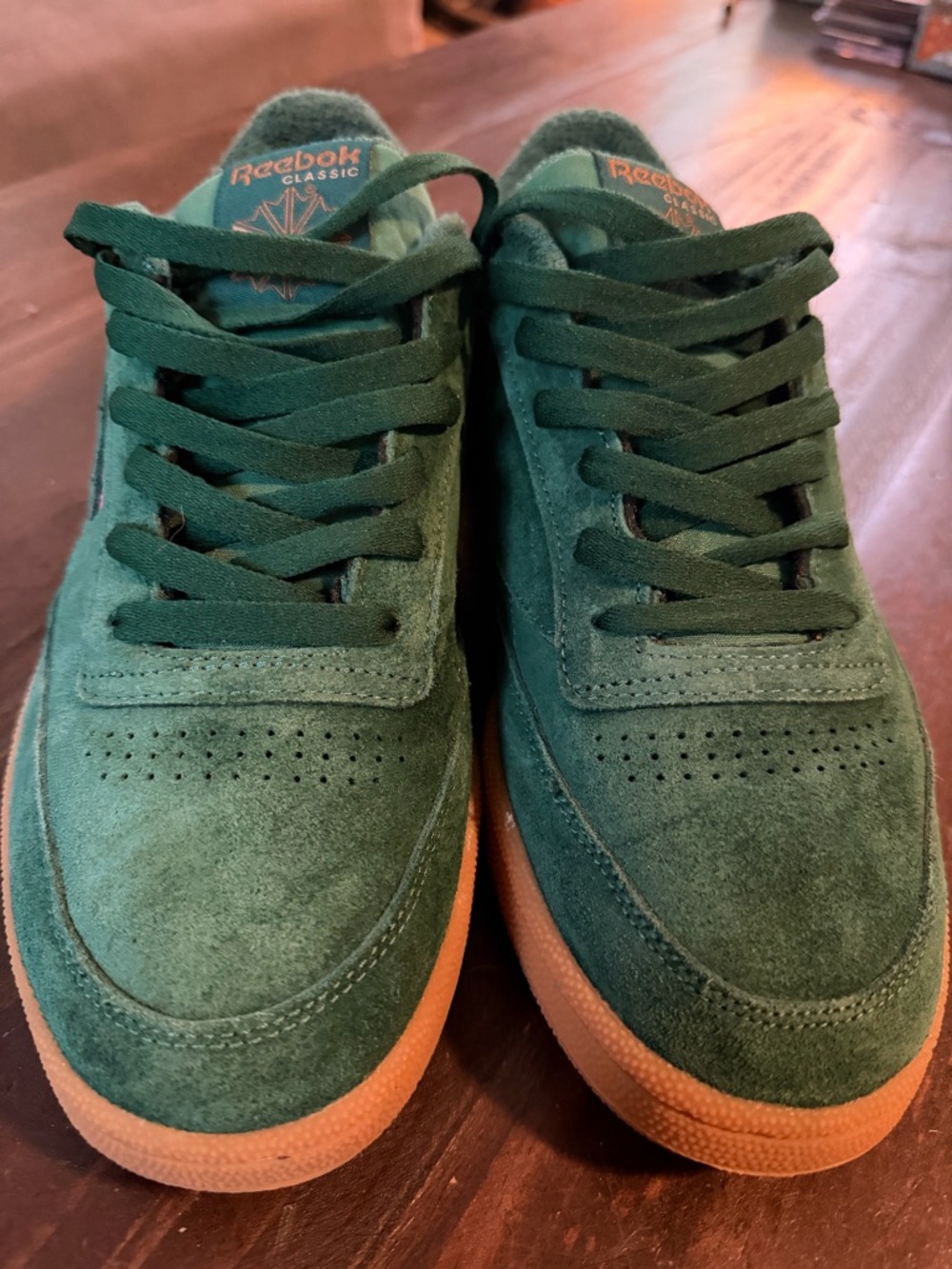 Reebok Club C 85 Green Suede UniSex Low-Top Sneakers - Size 10.5M - Picture 3 of 11